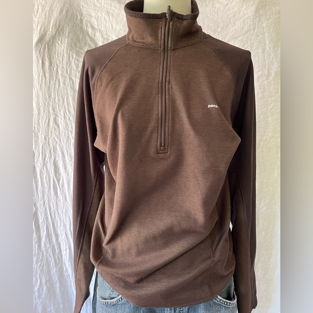 Patagonia Men's Brown Zip-Neck Pullover